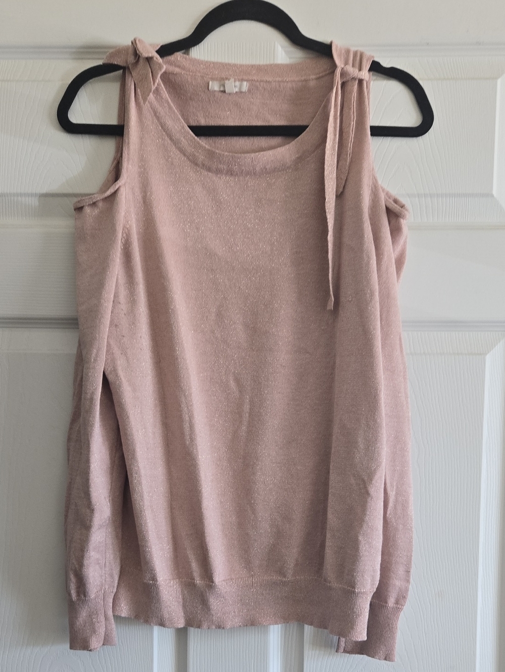 Maurices Dusty Pink Cold-Shoulder Tie-Shoulder Knit Top